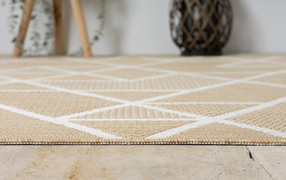 OUTDOORTEPPICH Flint Beige,Dunkelgrau,Sandfarben 100/160 cm - Beige, Textil (100/160cm) - My-Rug