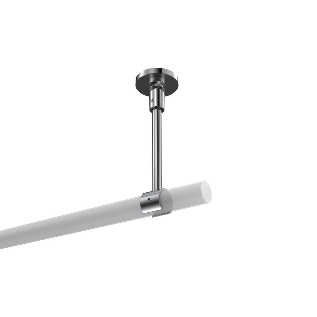 DECKENTRÄGER FÜR GARDINENSTANGEN 20 mm Ø, Sonette 1-läufig, Chrom - Chromfarben, Metall (4.3/14.2/4.3cm) - INTERDECO