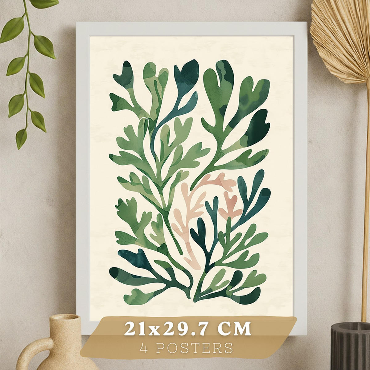 POSTER 2er-Set Wandbilder Matisse Blumen modern Wohnzimmer Deko, Schlafzimmer, Küche, Badezimmer Rahmenlos A3 - Weiß, Papier (29.7/1/42cm) - Nacnic