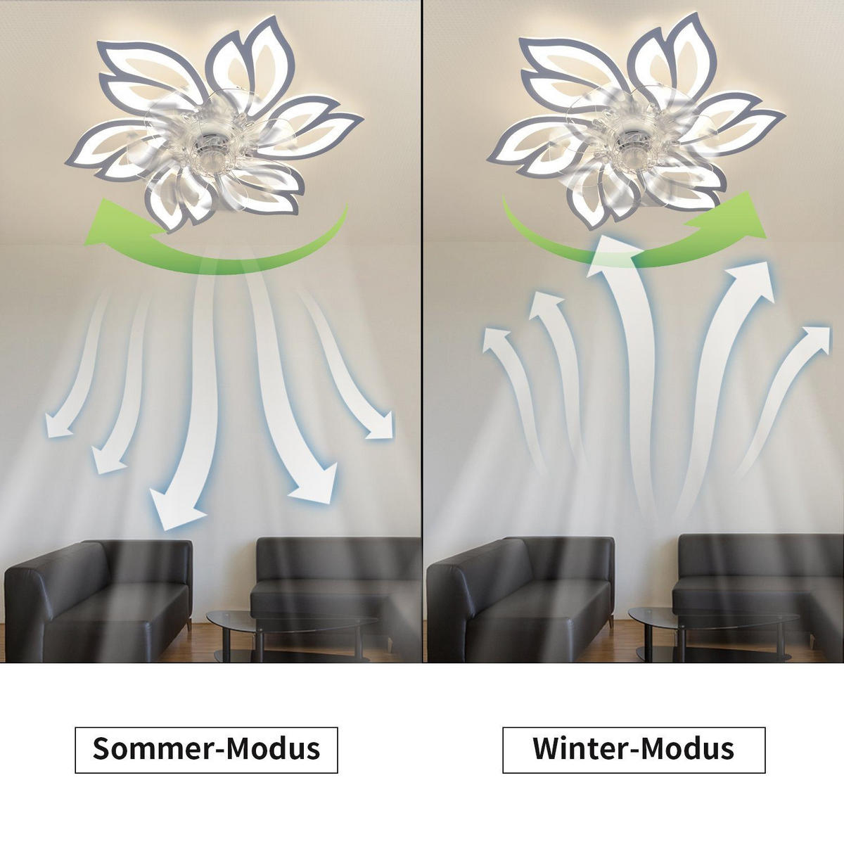 LED-DECKENLEUCHTE Vornis 60/69.5/14.5 cm - Weiß, Metall (69.5/60/14.5cm) - ZMH