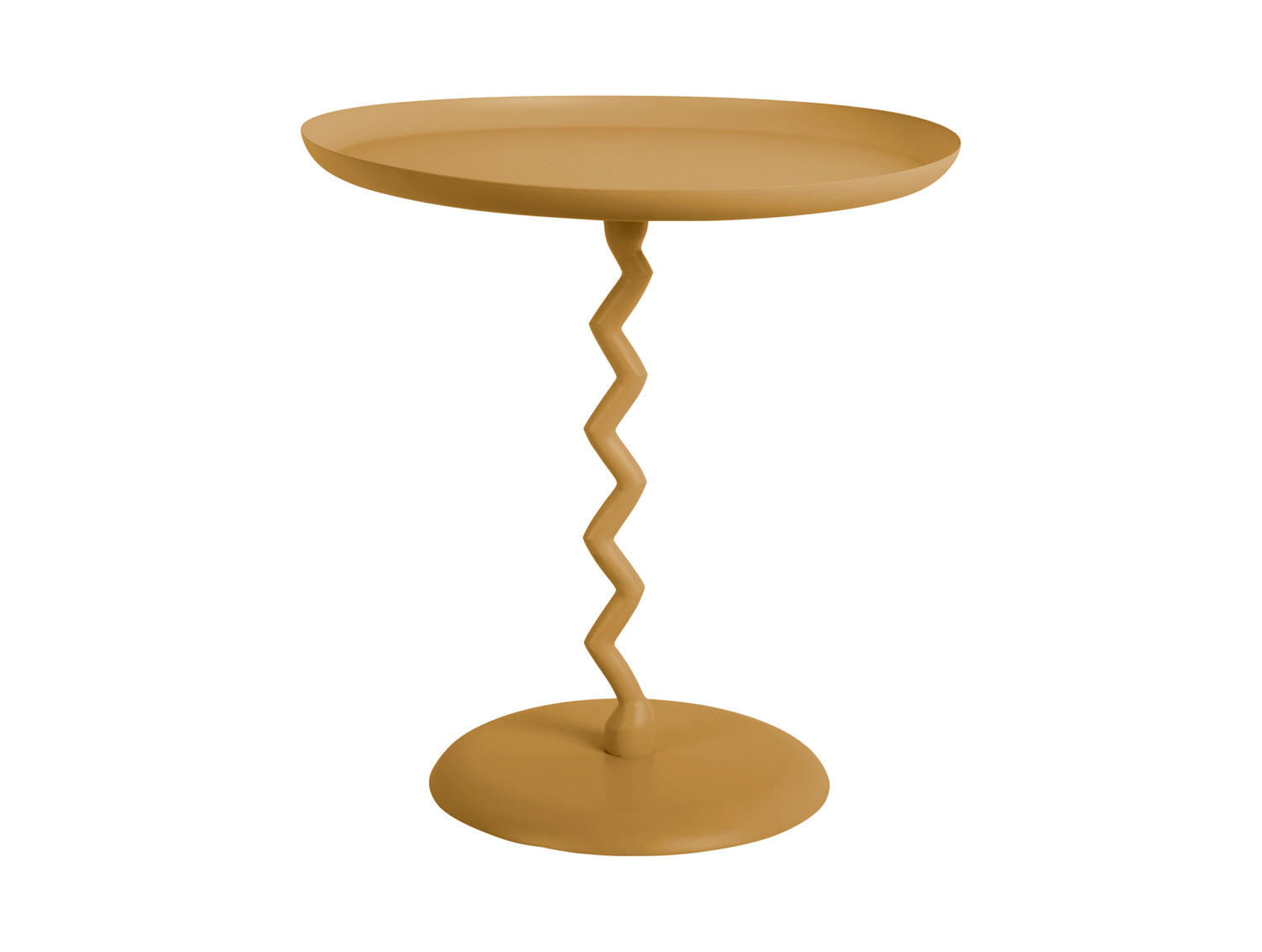 BEISTELLTISCH Zig Zag 40/40/42 cm - Currygelb, Metall (40/40/42cm) - Leitmotiv