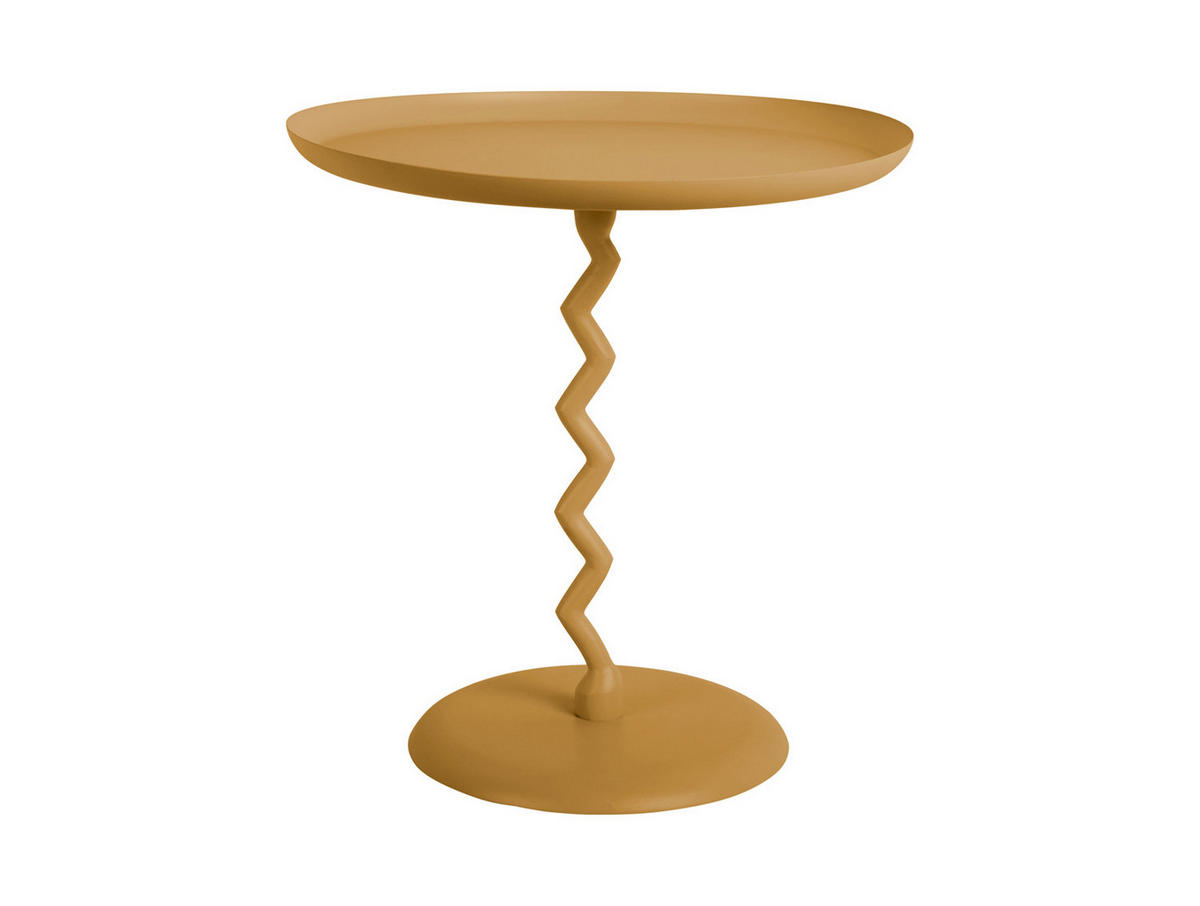 BEISTELLTISCH Zig Zag 40/40/42 cm - Currygelb, Metall (40/40/42cm) - Leitmotiv