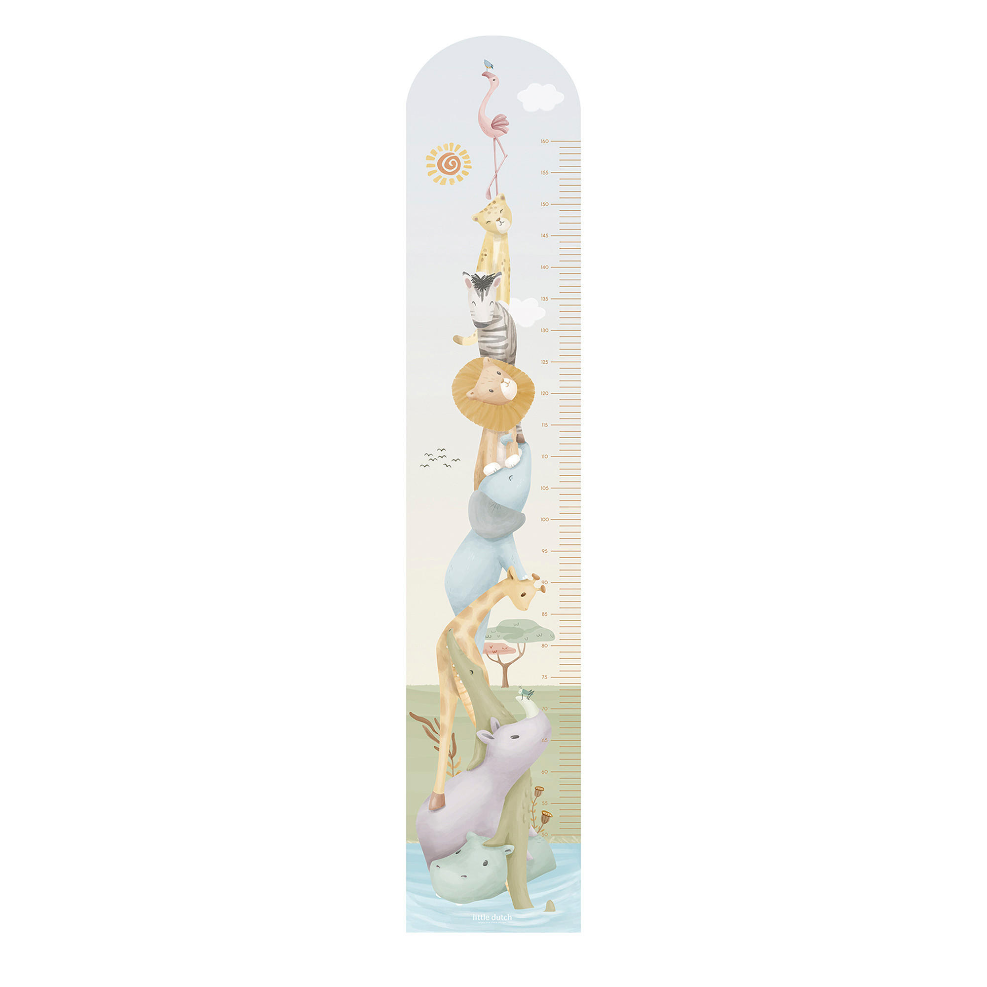 WACHTUMSMESSER Safari 142x27.5cm - Multicolor, Papier/Kunststoff (27.5/1cm) - Little Dutch