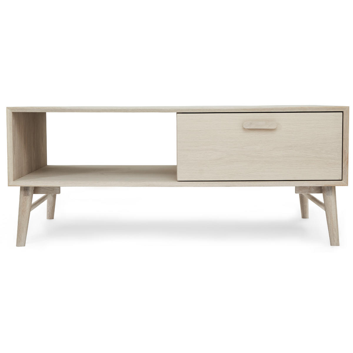 COUCHTISCH rechteckig Eiche massiv cm75/120/50 - Beige, Holz/Holzwerkstoff (75/120/50cm) - Furnhouse