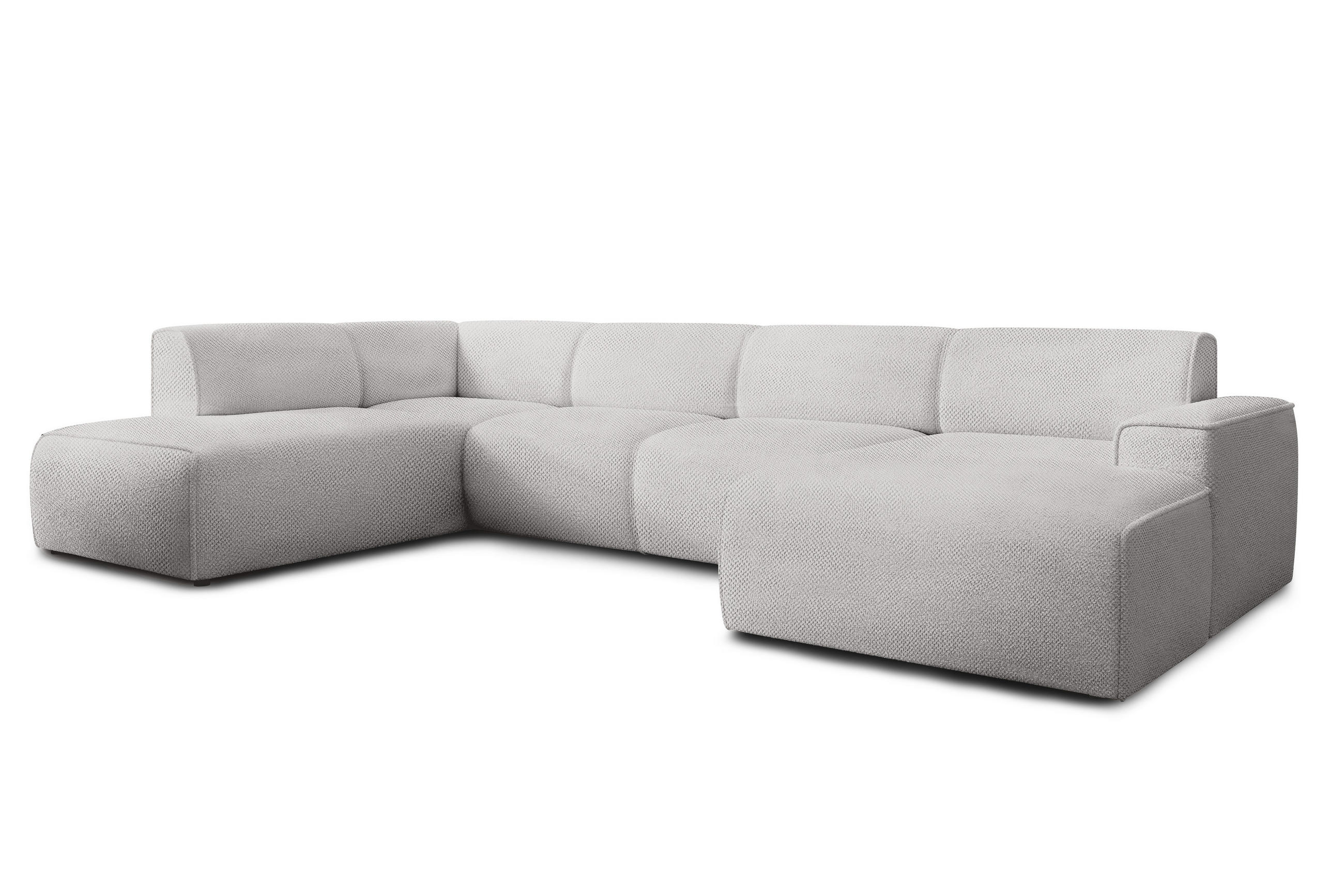 WOHNLANDSCHAFT Didim Beige 378/220/78 cm – großes Sofa stilvoll & bequem L - Beige/Schwarz, Kunststoff/Textil (220/78/378cm) - AX Living