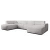 WOHNLANDSCHAFT Didim Beige 378/220/78 cm – großes Sofa stilvoll & bequem L - Beige/Schwarz, Kunststoff/Textil (220/78/378cm) - AX Living