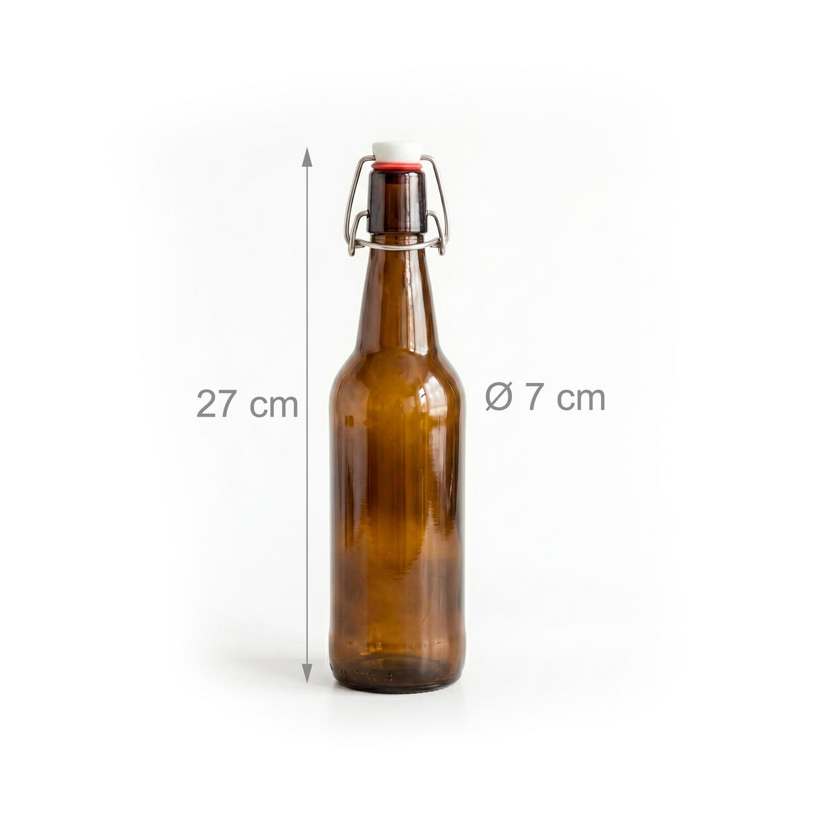 FLASCHE Braun 6er-Set Bügelverschluss - Braun, Glas (0.5L) - Relaxdays