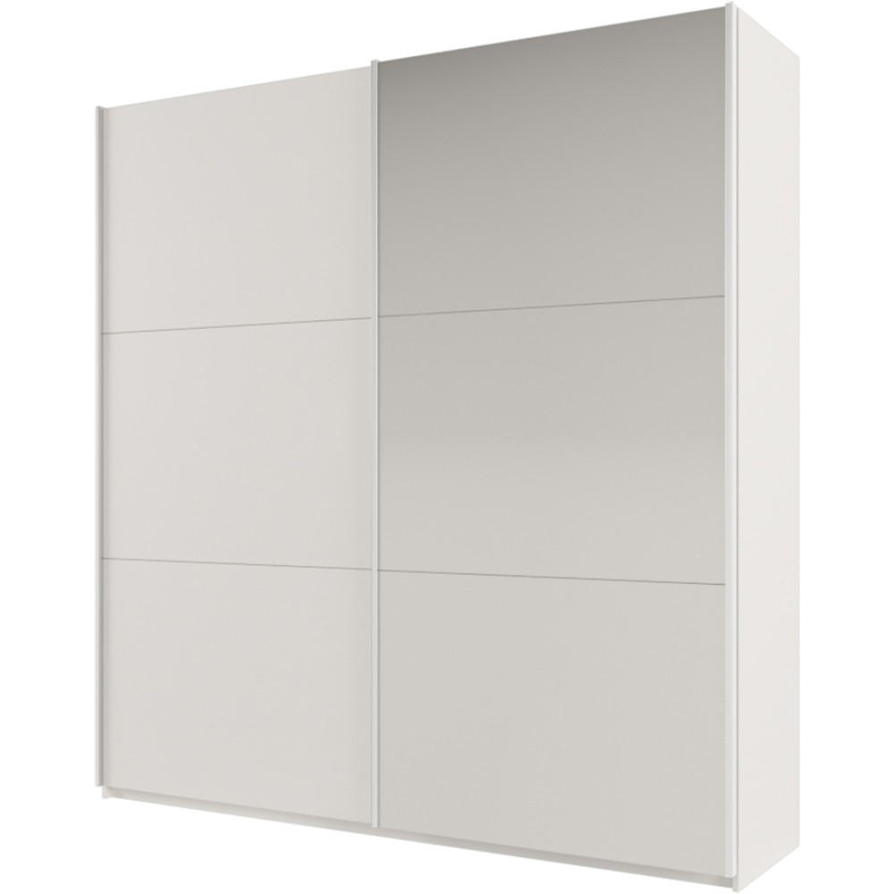 Beautysofa Schwebetürenschrank Weiß 225x244x65 cm