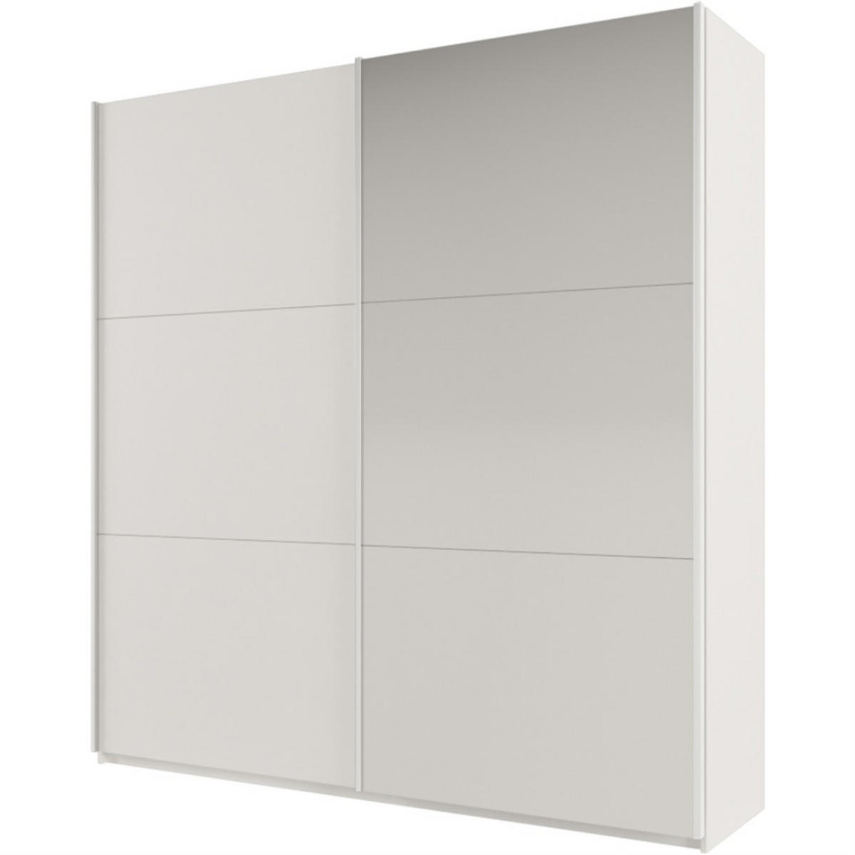 SCHWEBETÜRENSCHRANK Rossa mit 2 Türen und Spiegel, 225 cm, Weiß - Weiß, Holzwerkstoff (225/244/65cm) - Beautysofa