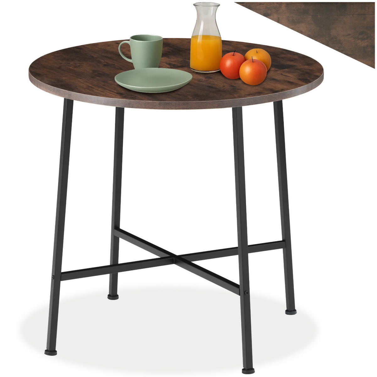 ESSTISCH Ennis,80 x 76 cm,Industrial Holz dunkel, rustikal - Rostfarben, Holz (80/80/76cm) - tectake
