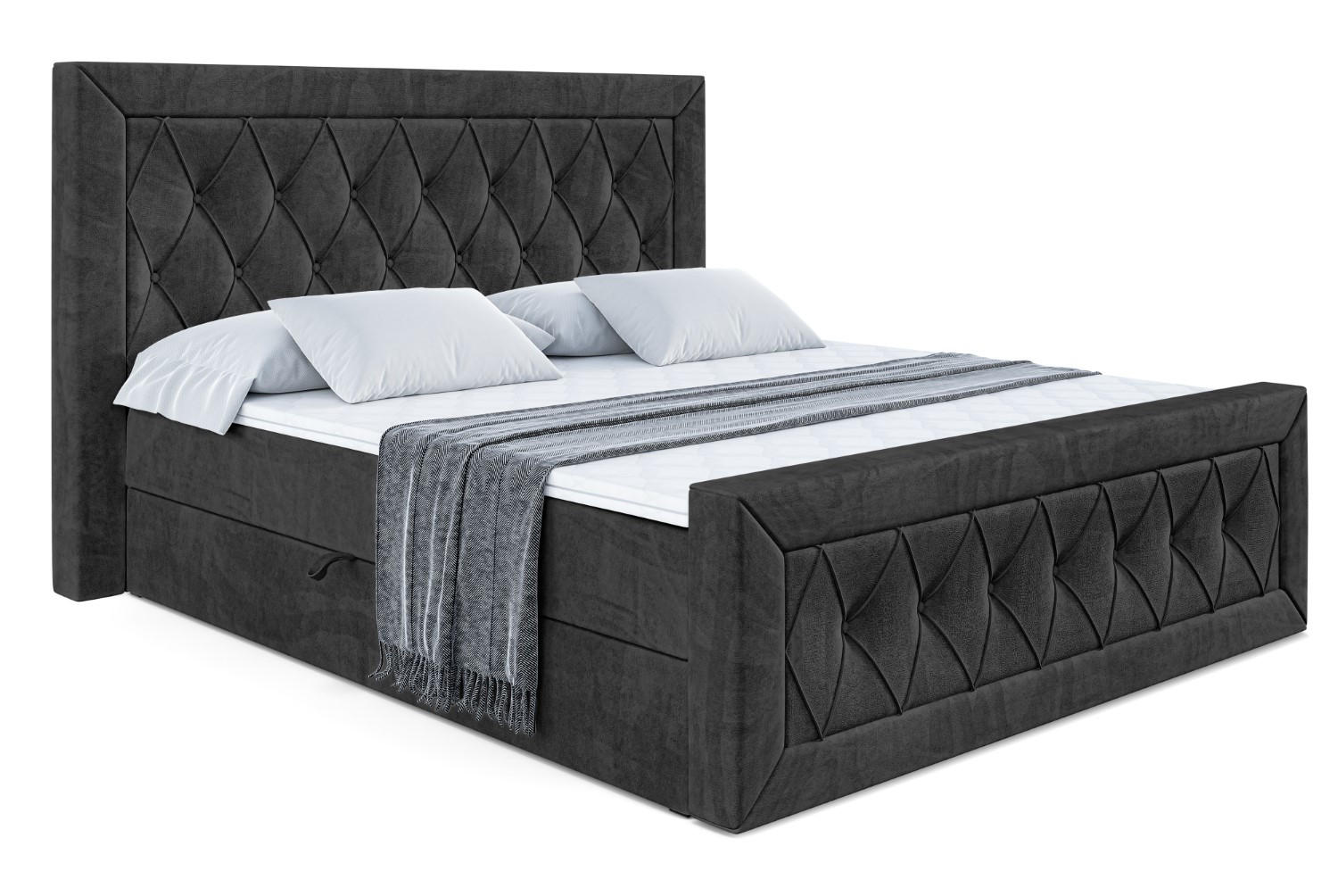 BOXBETT NOEL-Z - 140 x 200 - H4 - Schwarz - Schwarz, Holzwerkstoff (140/200cm) - ALTDECOR