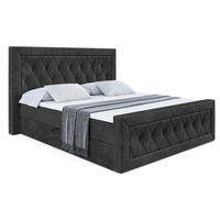 BOXBETT NOEL-Z - 140 x 200 - H4 - Schwarz - Schwarz, Holzwerkstoff (140/200cm) - ALTDECOR
