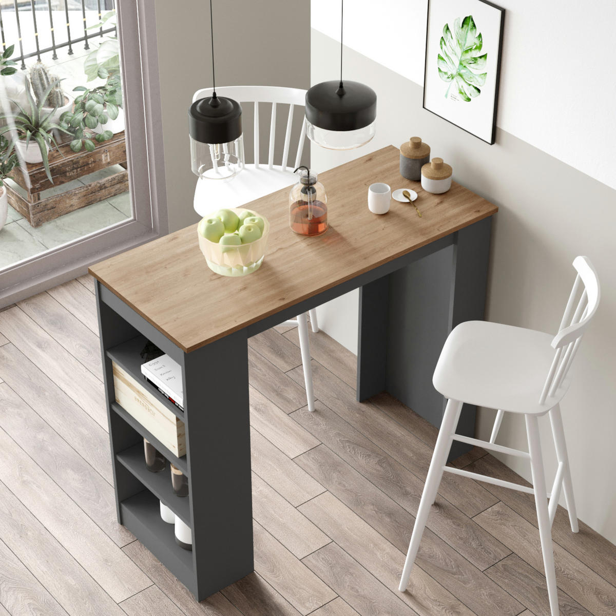 BARTISCH Vesanto - Eichefarben/Anthrazit, Holzwerkstoff (51.5/102/120cm) - [en.casa]