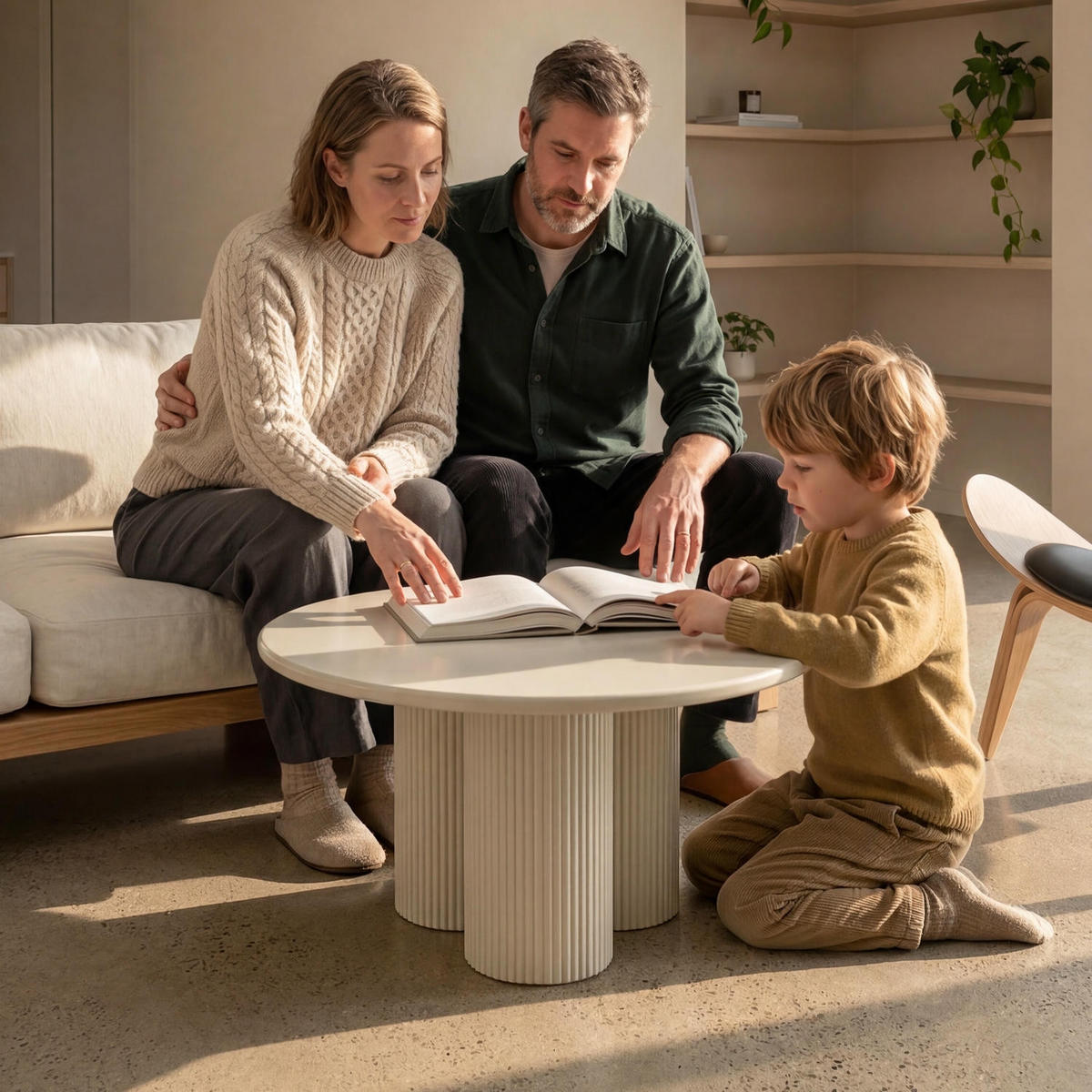 COUCHTISCH rund Cremeweiß 80/80/45 cm - Weiß, Holzwerkstoff (80/80/45cm) - Furnhouse