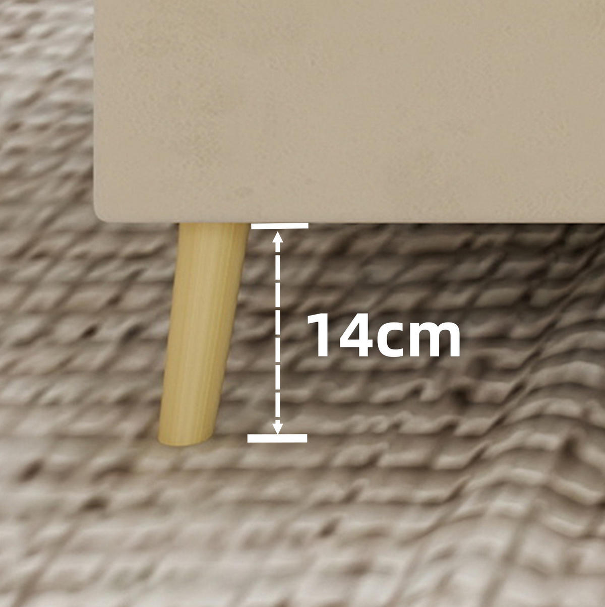 POLSTERBETT 160/200 cm aus Stoff und Metall mit hohem Kopfteil und Stauraum, Beige - Beige, Textil (160/200cm) - Redom