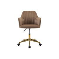 BÜROSTUHL ohne Armlehnen - 59 cmcm x 61.5 cmcm - Samt, Stoff - Beige - ELEANA - Beige/Goldfarben, Textil (59/89/61.5cm) - Vente-Unique