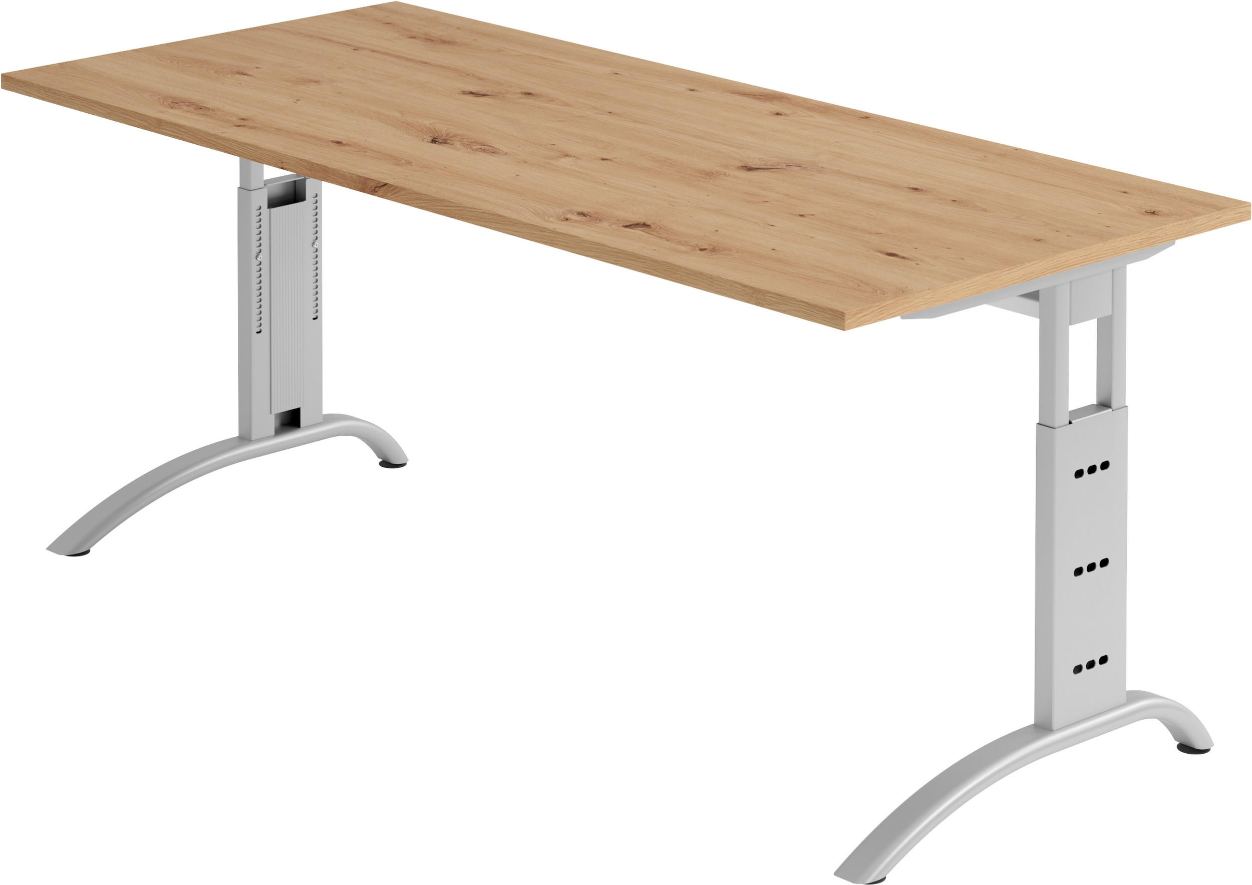 SCHREIBTISCH Serie-F 80/180/74 cm in Wildeiche - Wildeiche, Holzwerkstoff (80/180/74cm) - bümö