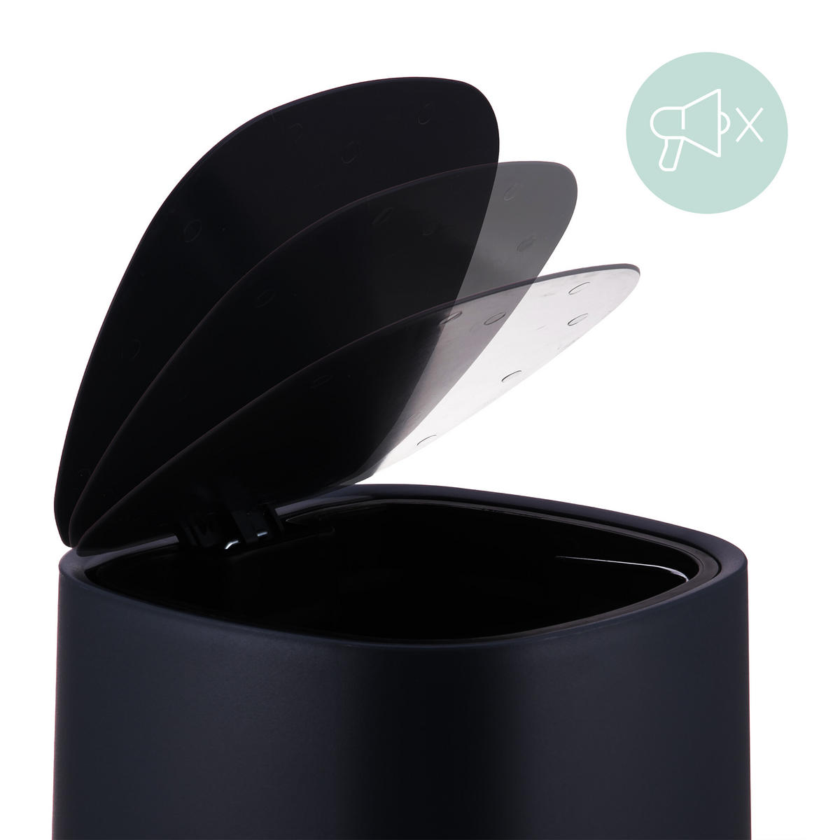 BAD-MÜLLEIMER - Schwarz, Kunststoff/Metall (21.5/25/21.5cm) - Relaxdays