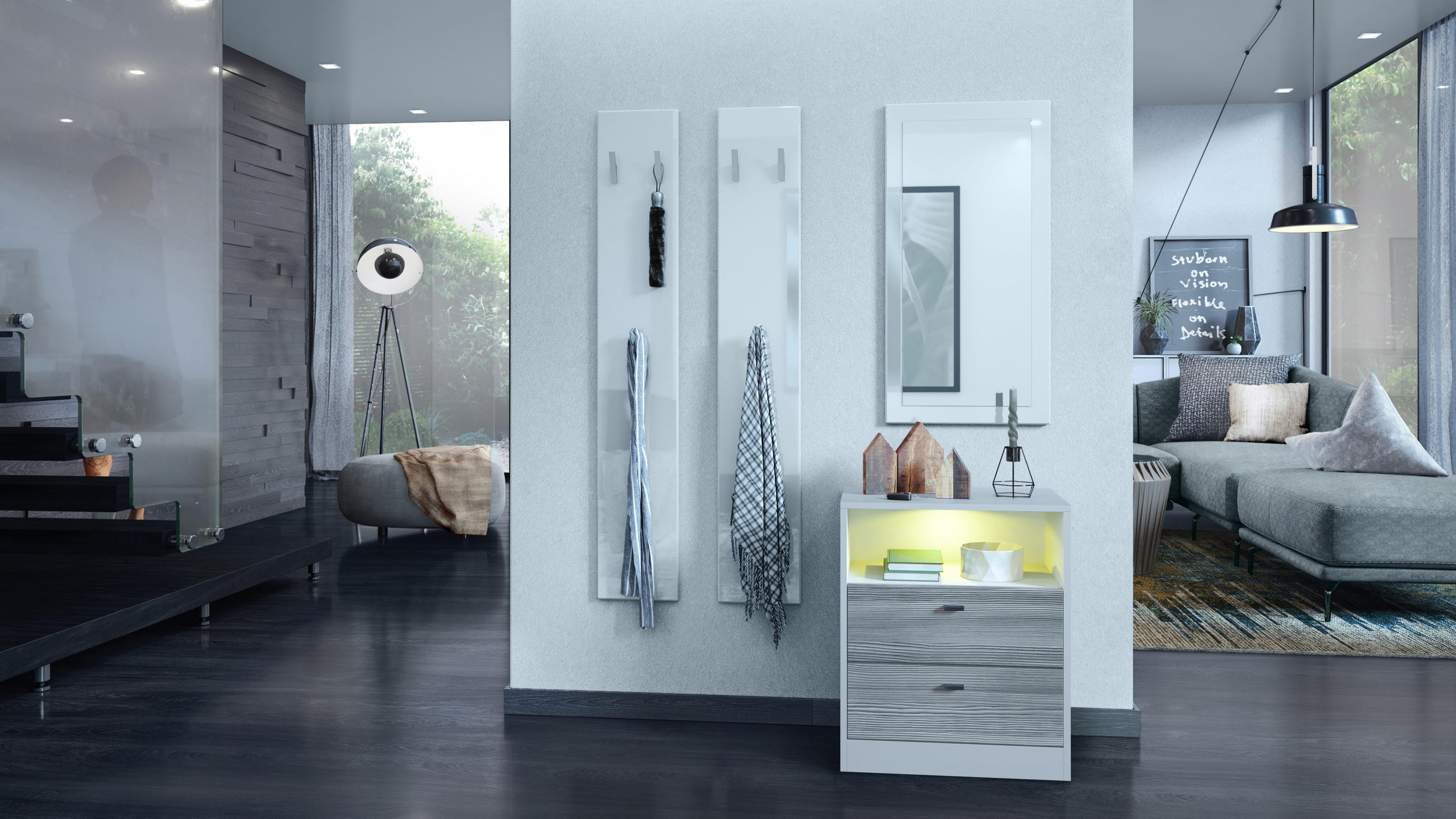 KOMMODE Pino Fronten in Avola-Anthrazit - Anthrazit, Holzwerkstoff (56/67.5/36cm) - Vladon