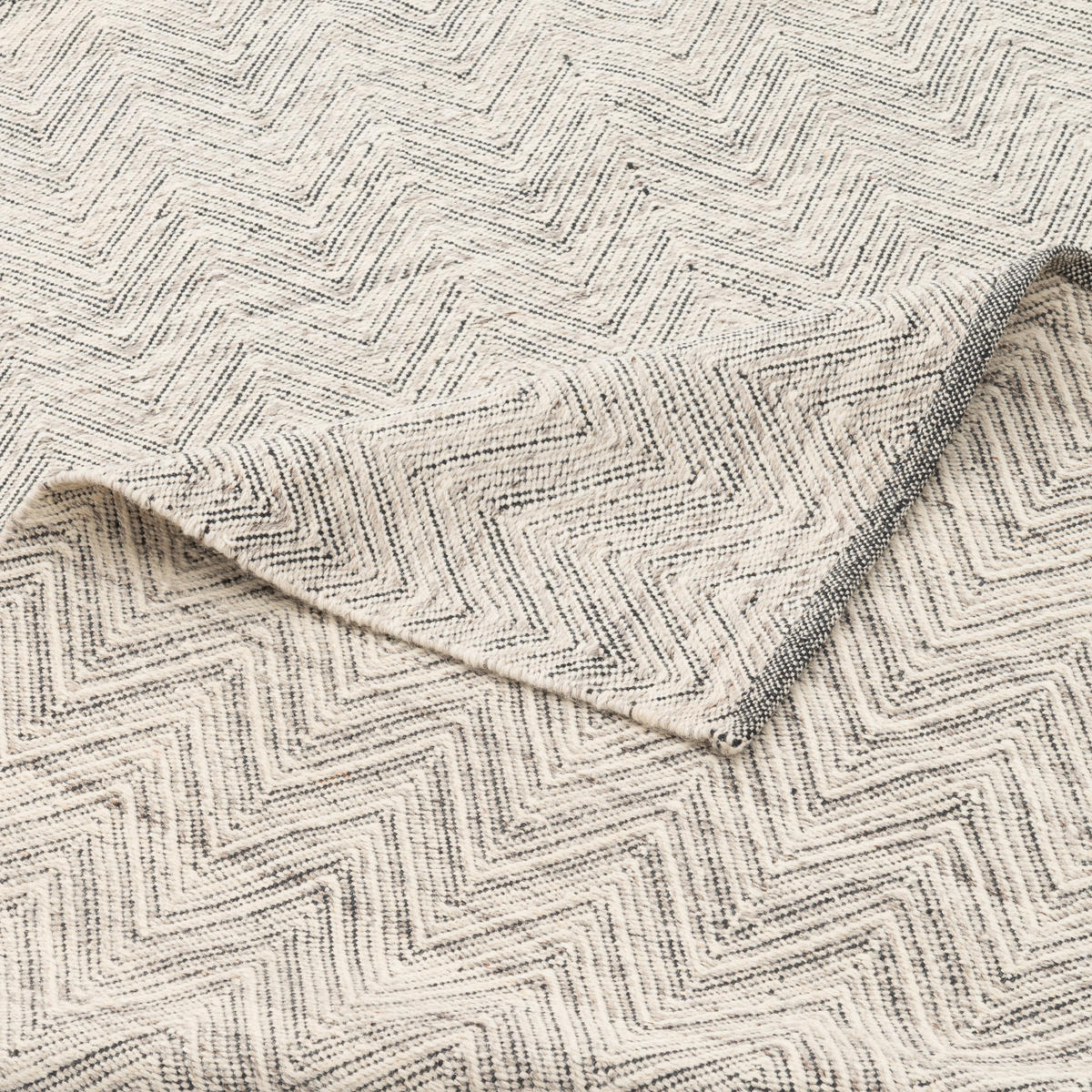 NATUR TEPPICH KELIM LÄUFER WOLLE LARA MELIERT - Grau, Textil (90/160cm) - Pergamon