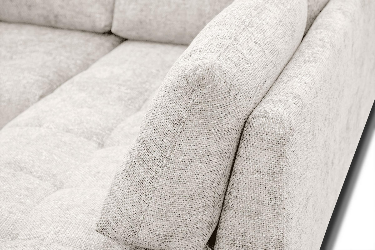 ECKSOFA SALVINI 5-Sitzer, ecru - Ecru/Schwarz, Holzwerkstoff/Textil (292/158cm) - Courtois Laville