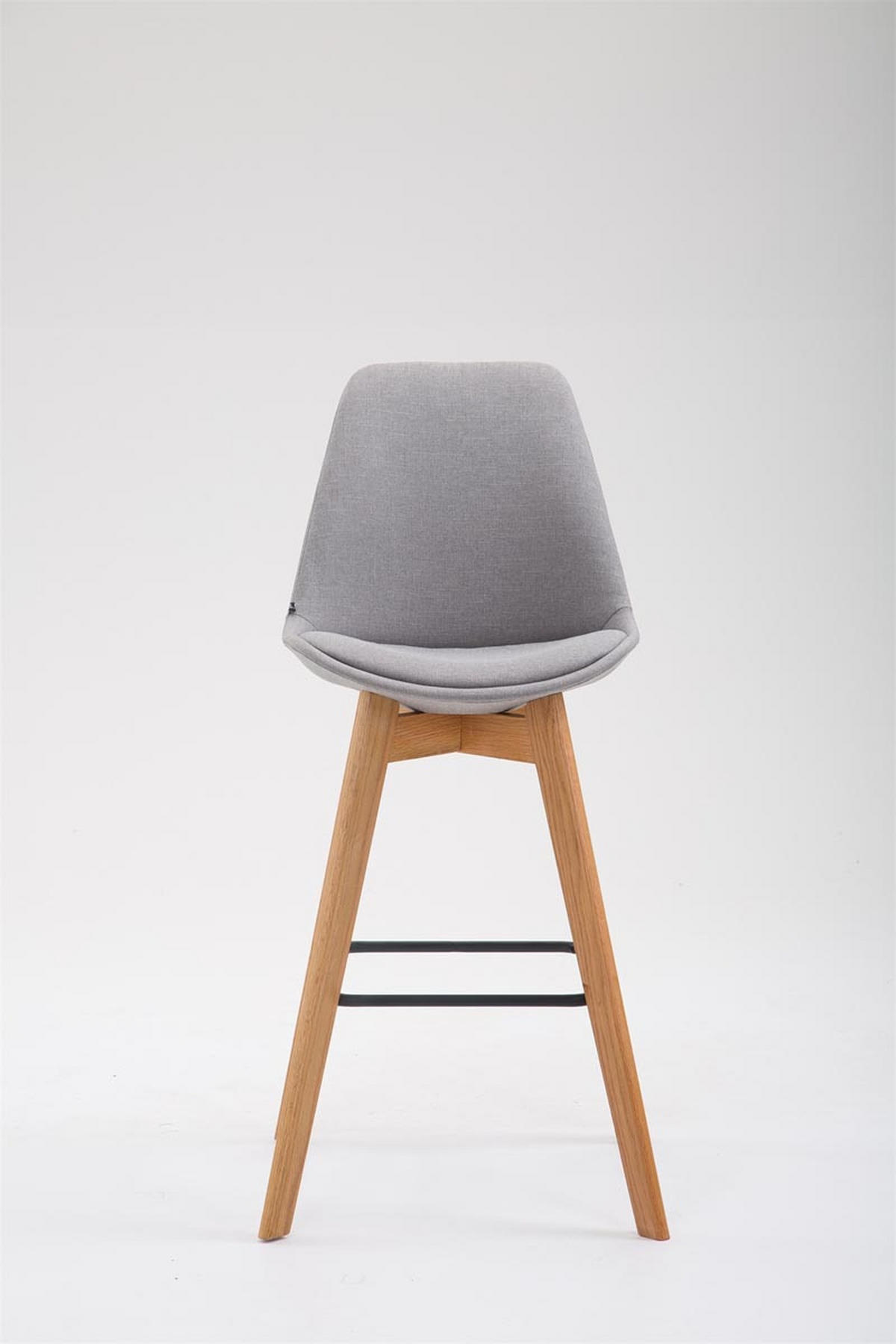 BARHOCKER Medoc, Gestell Natura, Stoff Grau - Naturfarben/Grau, Holz/Textil (48/100/56cm) - TPFLiving