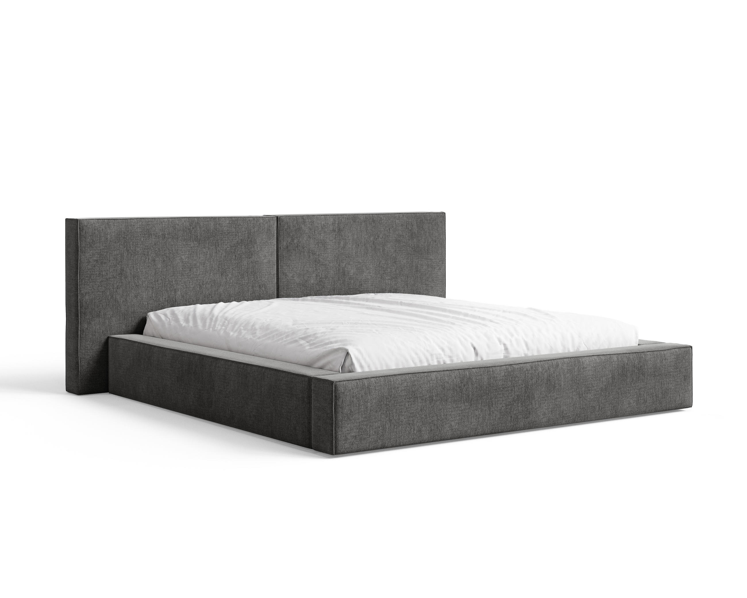 POLSTERBETT 06 140x200 cm – Tresor - Bett mit Bettkasten, Metall-Lattenrost - Anthrazit, Holz (140/200cm) - ROYAL24_MARKT