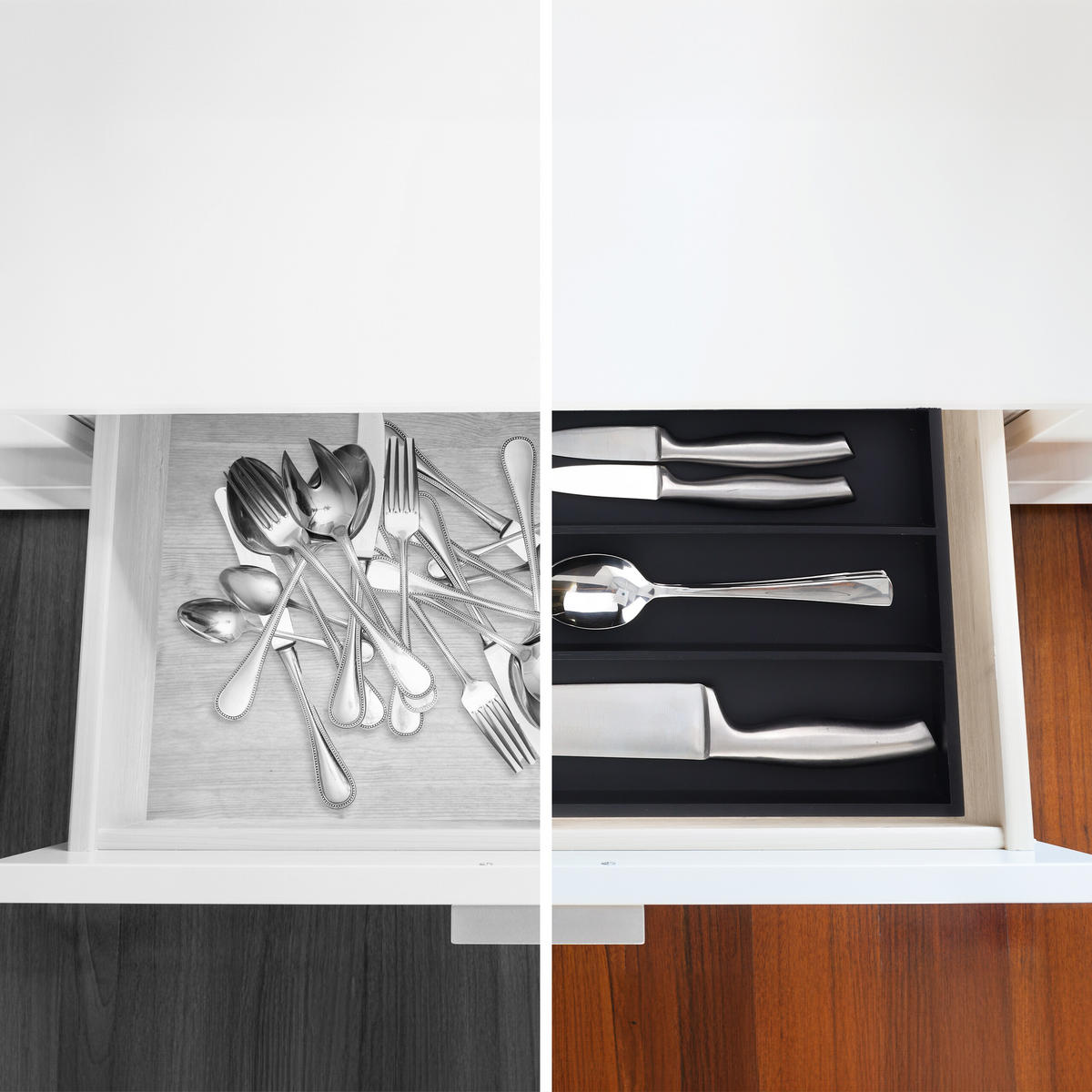 BESTECKKASTEN - Schwarz, Holz/Holzwerkstoff (43/5/30.5cm) - Relaxdays