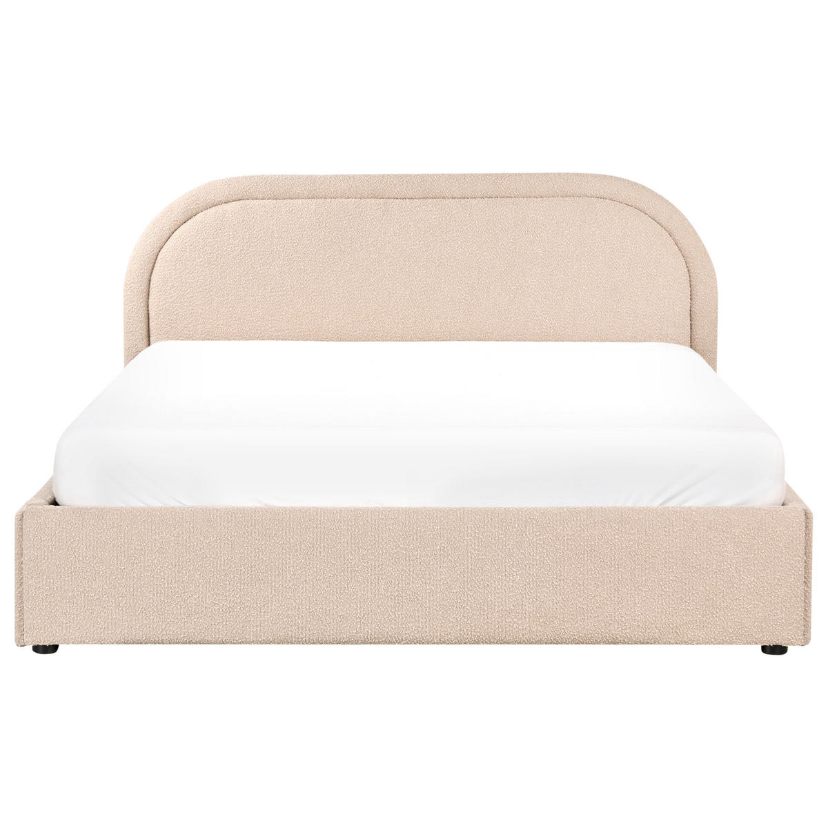 BETT mit Stauraum 160/200 cm Bouclé Beige Quillien - Beige, Textil (160/200cm) - Beliani
