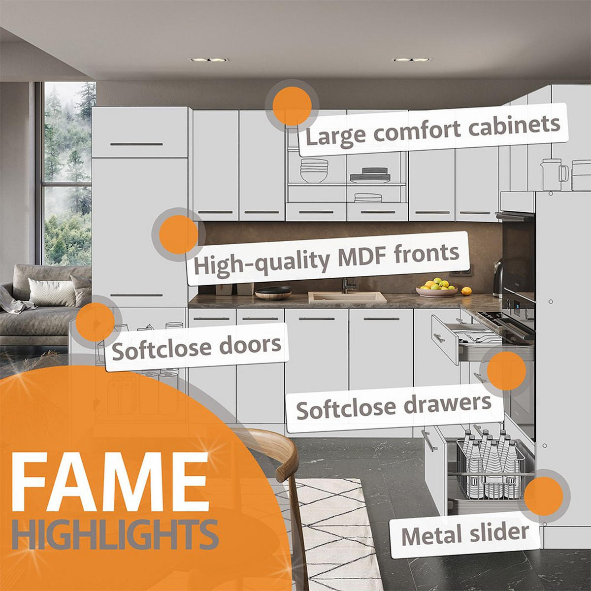 Honigeiche/Weiß, Holzwerkstoff (140/81.6/46cm) - Vicco