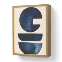 WANDLEUCHTE MIT AKKU Formen - Blau - Abstrakt 30x40 cm - Dunkelblau, Holzwerkstoff (30/40/8cm) - OnlyWow