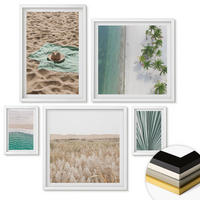 WANDBILDER 5er-Set - 50x50 cm & 20x30 cm & 40x60 cm Weißer Rahmen - Urlaubsblick Strand Meer - Weiß, Kunststoff (40/60cm) - ArtPrintCave