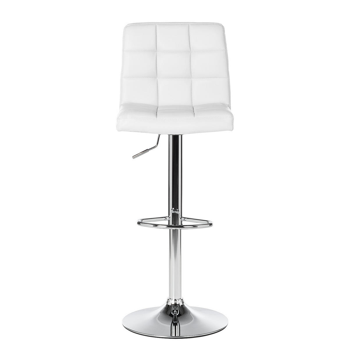 BARHOCKER - Metall / Kunstleder - Chromfarben/Weiß, Kunststoff/Metall (46/97/50cm) - home24