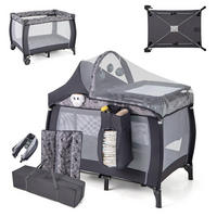 BABYBETT Grau - Grau, Textil - COSTWAY