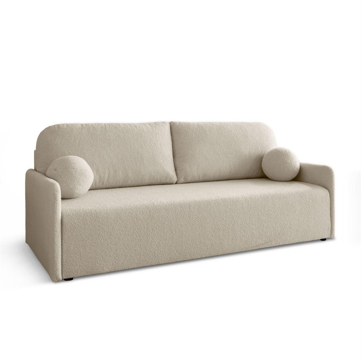 Schlafsofa CUDDLE mit Schlaffunktion und Bettkasten, Quelle 03 - Creme, Textil (207/90/90cm) - Lookway