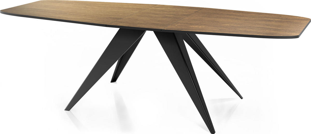 ESSTISCH Foster rechteckig ausziehbar, Lefkas Eiche 180-218/90/76 cm - Alteiche/Schwarz, Holzwerkstoff/Metall (180/90/76cm) - WFL GROUP
