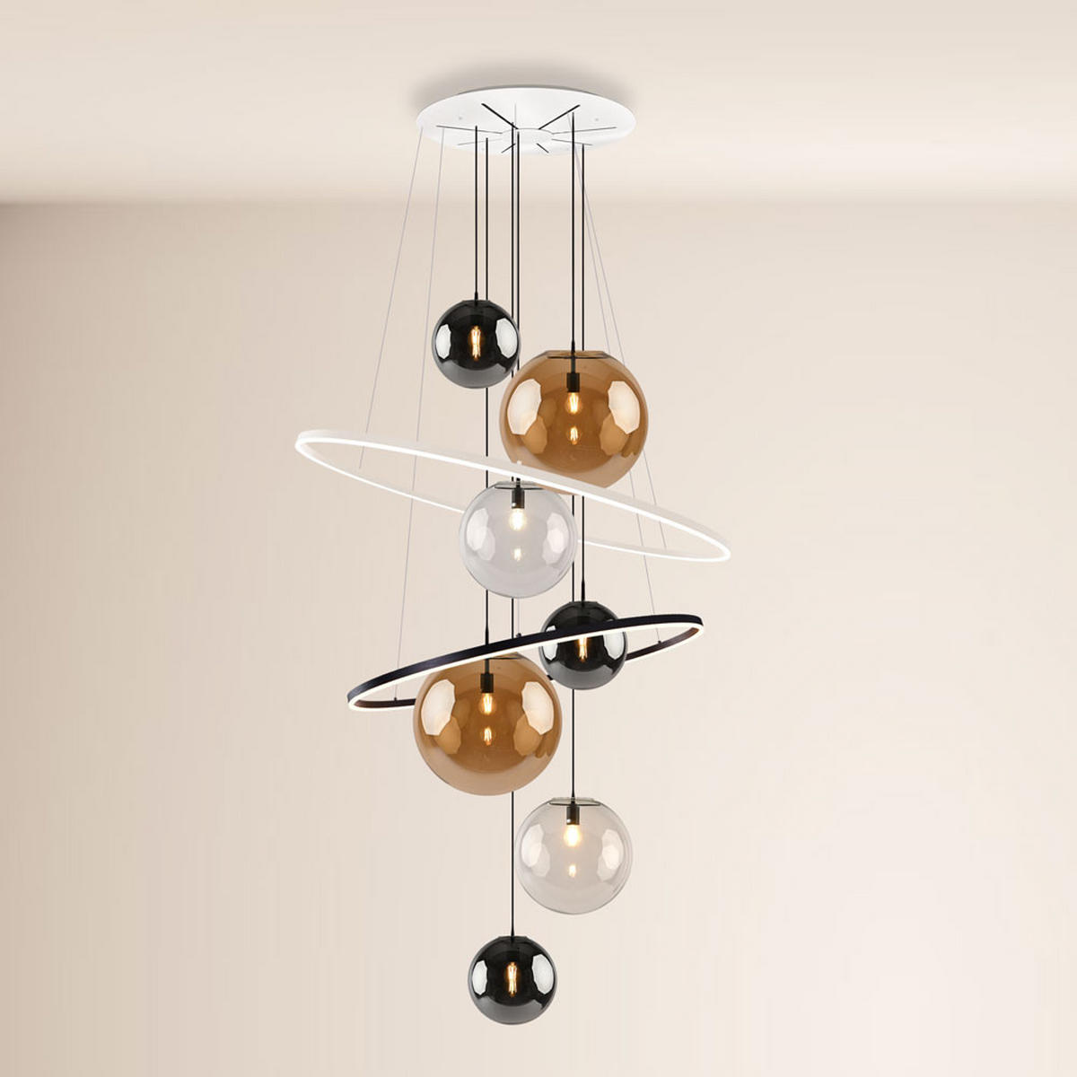 LED-GALERIELAMPE Galaxy Mix - Multicolor, Metall (150/150/500cm) - s.luce