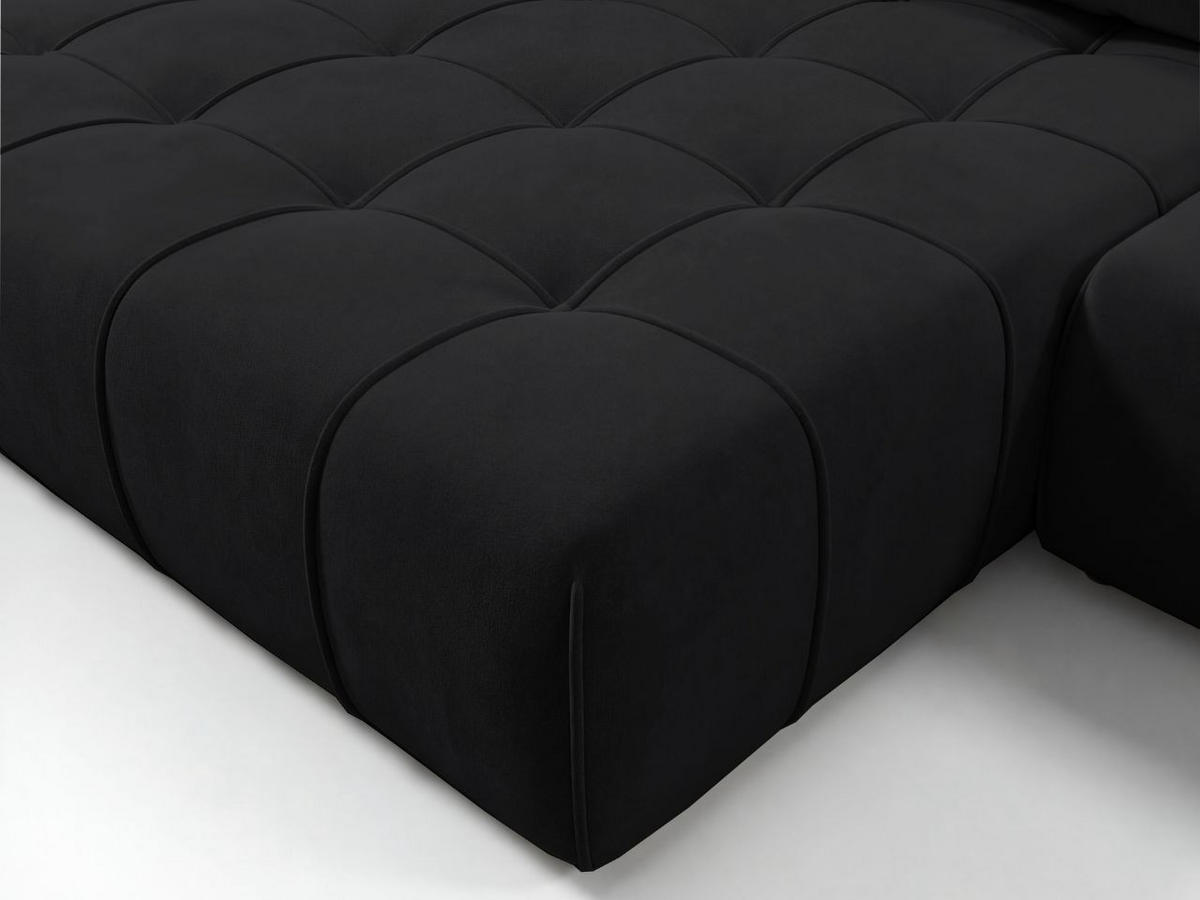 ECKSOFA Tulio Schwarz Links - Schwarz, Holz/Textil (270/165cm) - Graingold