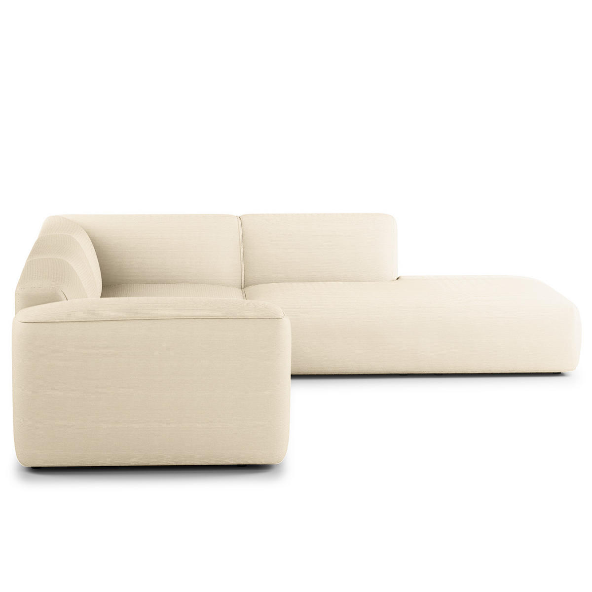 3-SITZER ECKSOFA mit Recamiere - Beige/Schwarz, Kunststoff/Textil (295/231cm) - home24