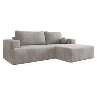 ECKSOFA Mivo, Seite: Rechts - Greige/Schwarz, Holz/Kunststoff (266/163cm) - MIRJAN24