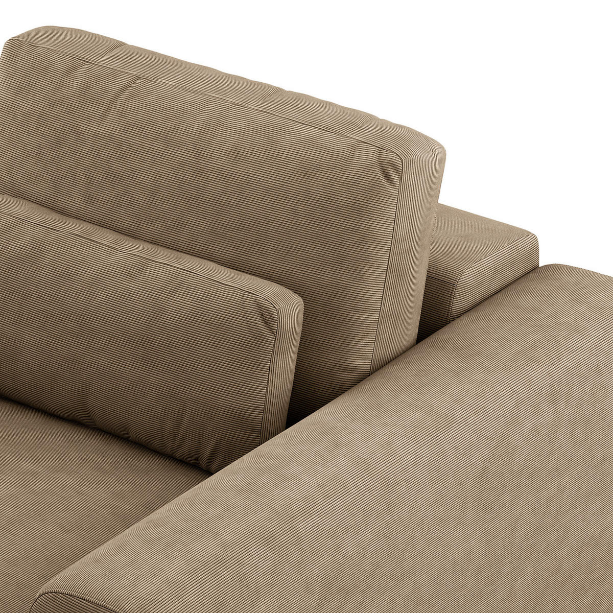 3-SITZER SOFA - Taupe/Schwarz, Kunststoff/Textil (252/80/117cm) - home24