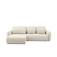 ECKSOFA NEST Universal mit Liegeflache 157x240 cm - Beige/Schwarz, Holz/Textil (280/187cm) - Muffo