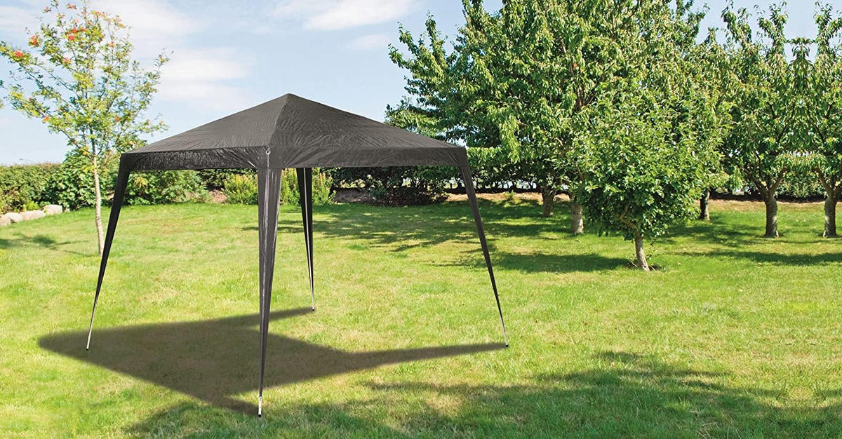 GARTEN PAVILLON – 3×3 m Wasserdichtes Partyzelt mit PE-Plane, Stabile Stahlrohre, Werkzeugfreier Aufbau, Für Outdoor, Garten, Camping - Schwarz, Textil (20/15/110cm) - Resch