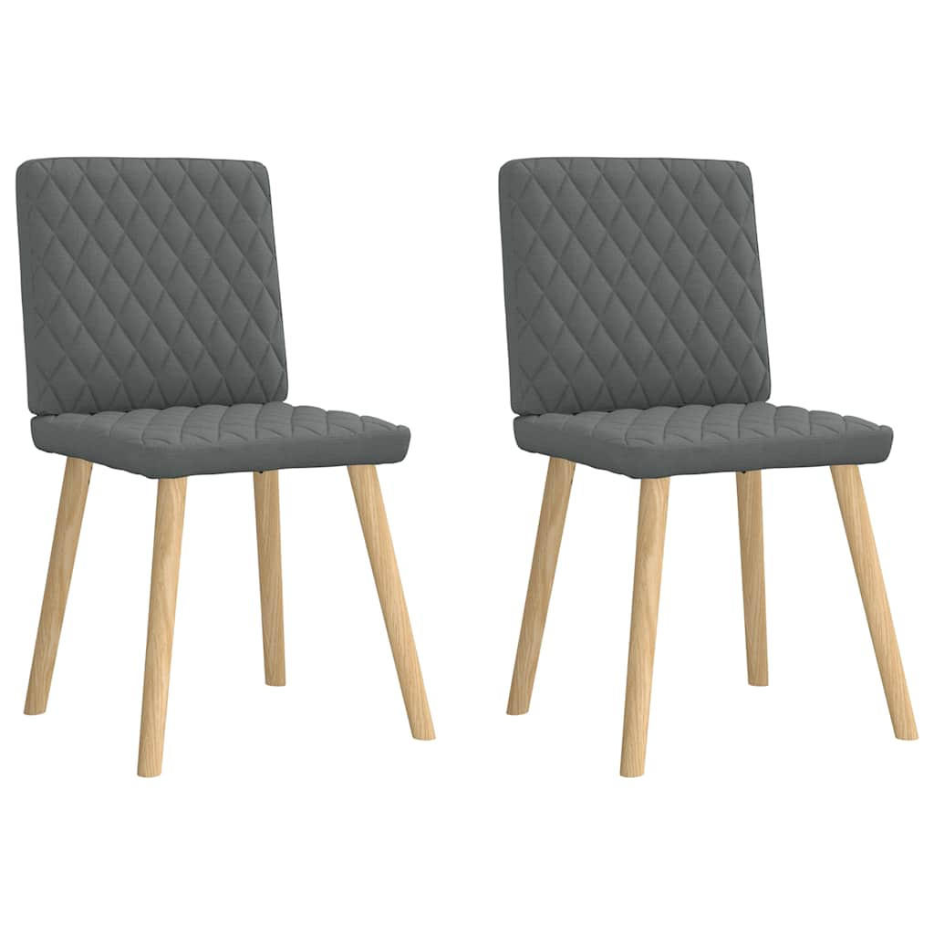 ESSZIMMERSTÜHLE 2 Stk. Dunkelgrau Stoff 45*54*86cm - Dunkelgrau, Metall (45/86/54cm) - ZMH