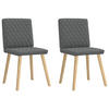ESSZIMMERSTÜHLE 2 Stk. Dunkelgrau Stoff 45*54*86cm - Dunkelgrau, Metall (45/86/54cm) - ZMH