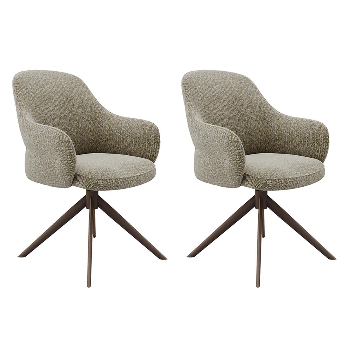 ESSZIMMERSTUHL Bern Grau 66/61/91 cm 2er-Set - Grau, Textil (61/91/66cm) - LABEL51