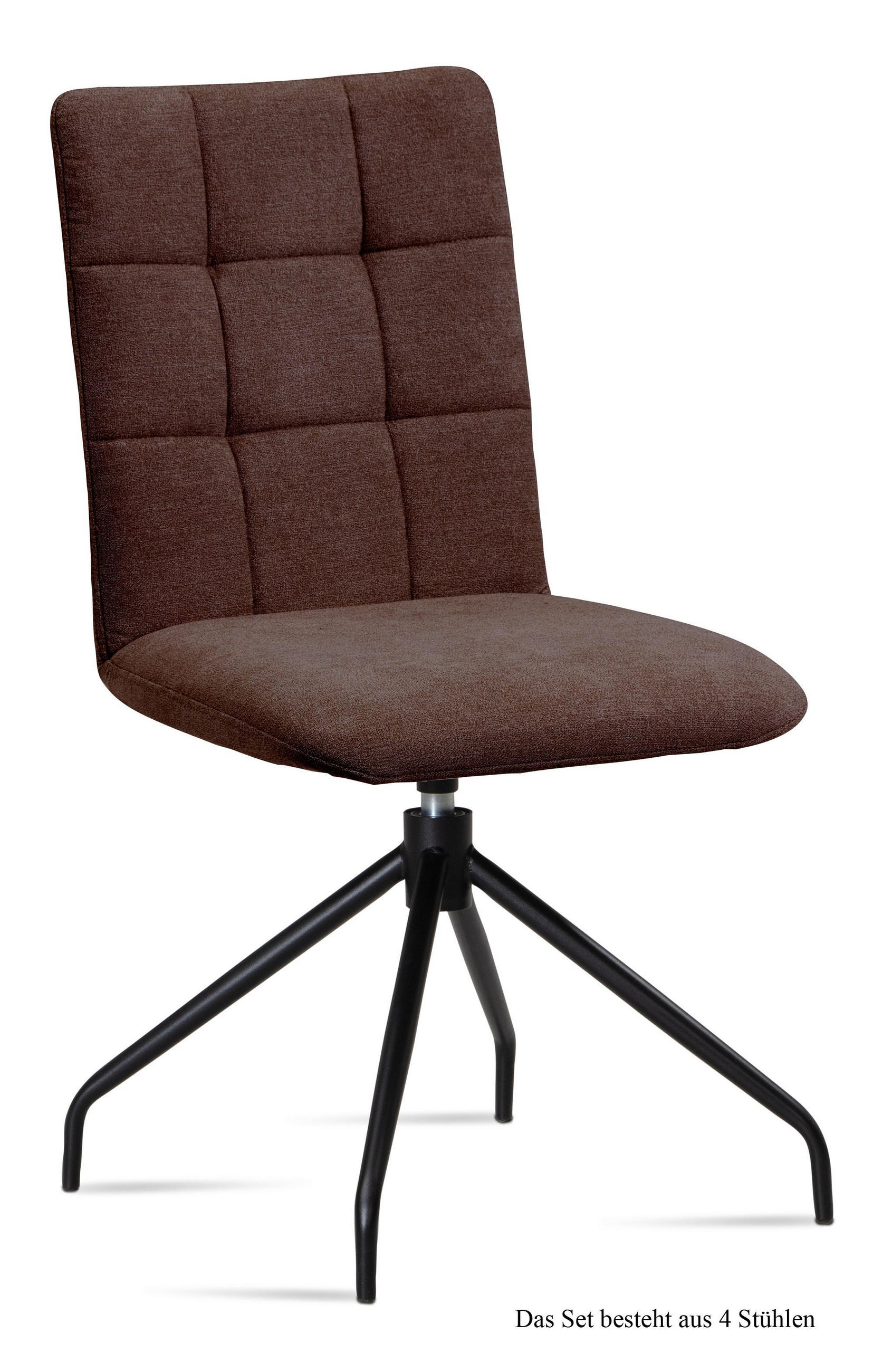 ESSZIMMERSTUHL drehbar (4er-Set) Dolley 47x91x60 Schwarz/Braun - Schwarz/Braun, Kunststoff (60/91/47cm) - 58aufmkessel