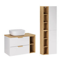 BADMÖBEL 80.6cm Oria 2er-Set Weiß - Weiß, Holzwerkstoff (80.6/50/46.5cm) - Petits-meubles