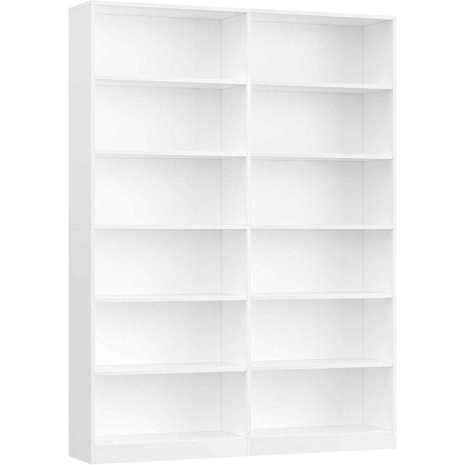 BÜCHERREGAL mit 12 Fächern weiß 120 x 30 x 188,7 cm - Weiß, Holzwerkstoff (120/188.7/30cm)