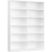 BÜCHERREGAL mit 12 Fächern weiß 120 x 30 x 188,7 cm - Weiß, Holzwerkstoff (120/188.7/30cm)